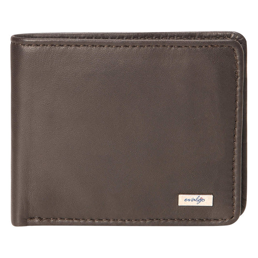 evalgo® Men's Wallet, Genuine Leather Premium Soft Quality with Card Holders and Coin Pocket - evalgo®