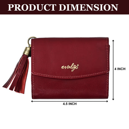 evalgo® Women's Wallet - Genuine Leather Premium Soft Quality, RFID Protected, Slim and Minimalist Design