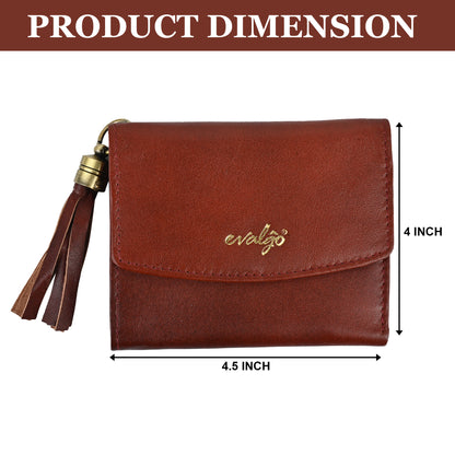 evalgo® Women's Wallet - Genuine Leather Premium Soft Quality, RFID Protected, Slim and Minimalist Design