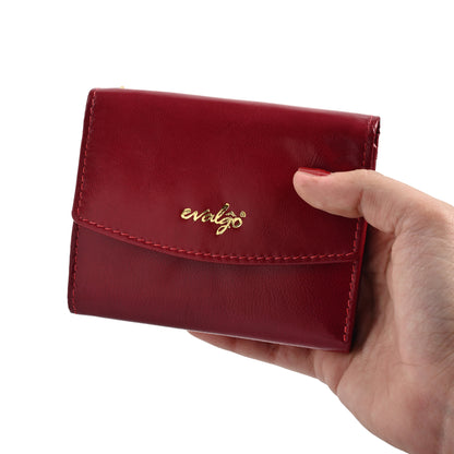 evalgo® Women's Wallet - Genuine Leather Premium Soft Quality, RFID Protected, Slim and Minimalist Design