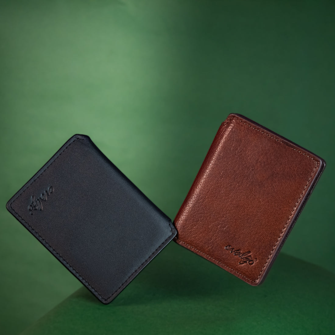 Close-up of The Snap's top-grain leather surface and stitching