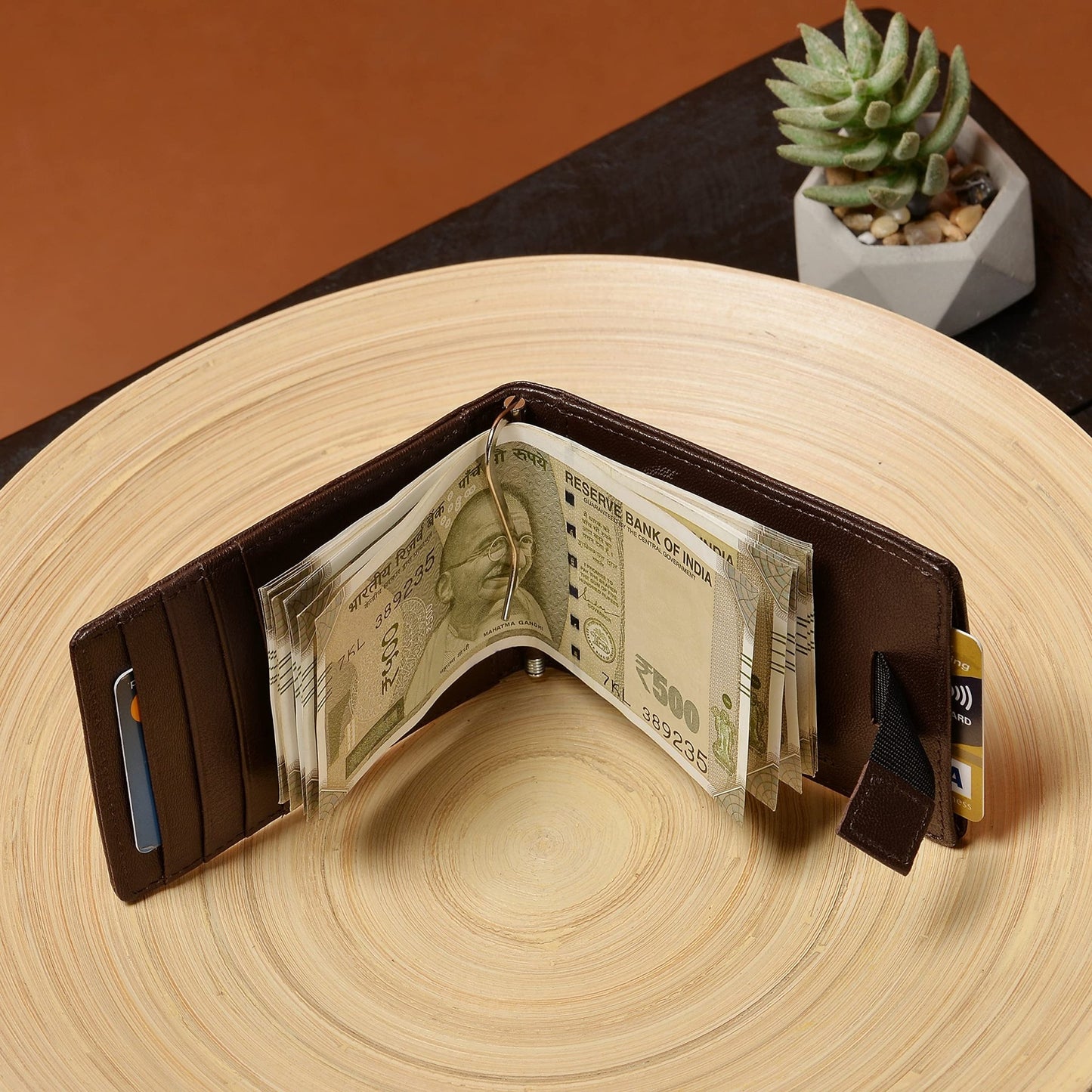 evalgo® Men’s Money Clip Wallet with Card Holders - Genuine Soft Leather, Slim and Minimalist Design - evalgo®