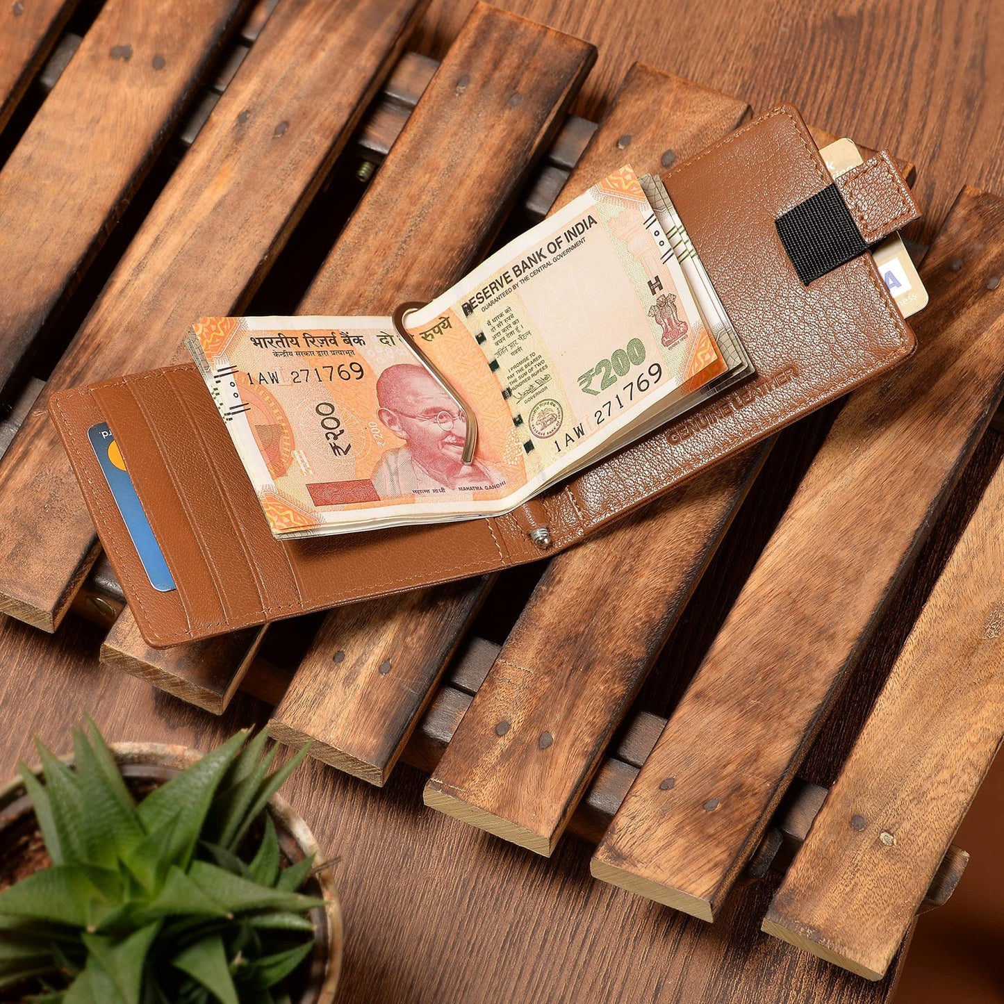 evalgo® Men’s Money Clip Wallet with Card Holders - Genuine Soft Leather, Slim and Minimalist Design - evalgo®