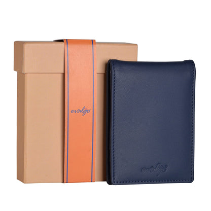 evalgo® Men’s Money Clip Wallet with Card Holders - Genuine Soft Leather, Slim and Minimalist Design - evalgo®