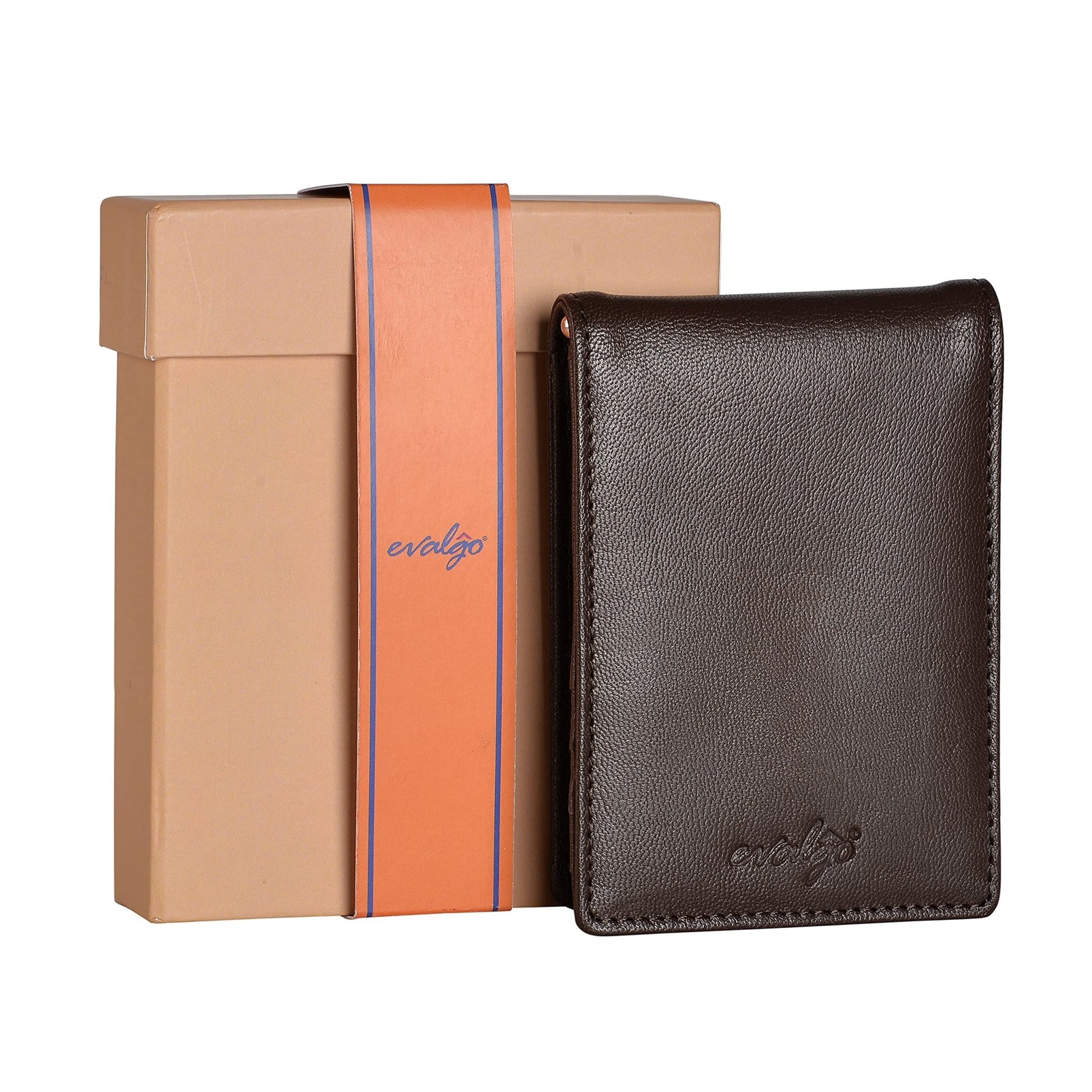 evalgo® Men’s Money Clip Wallet with Card Holders - Genuine Soft Leather, Slim and Minimalist Design - evalgo®