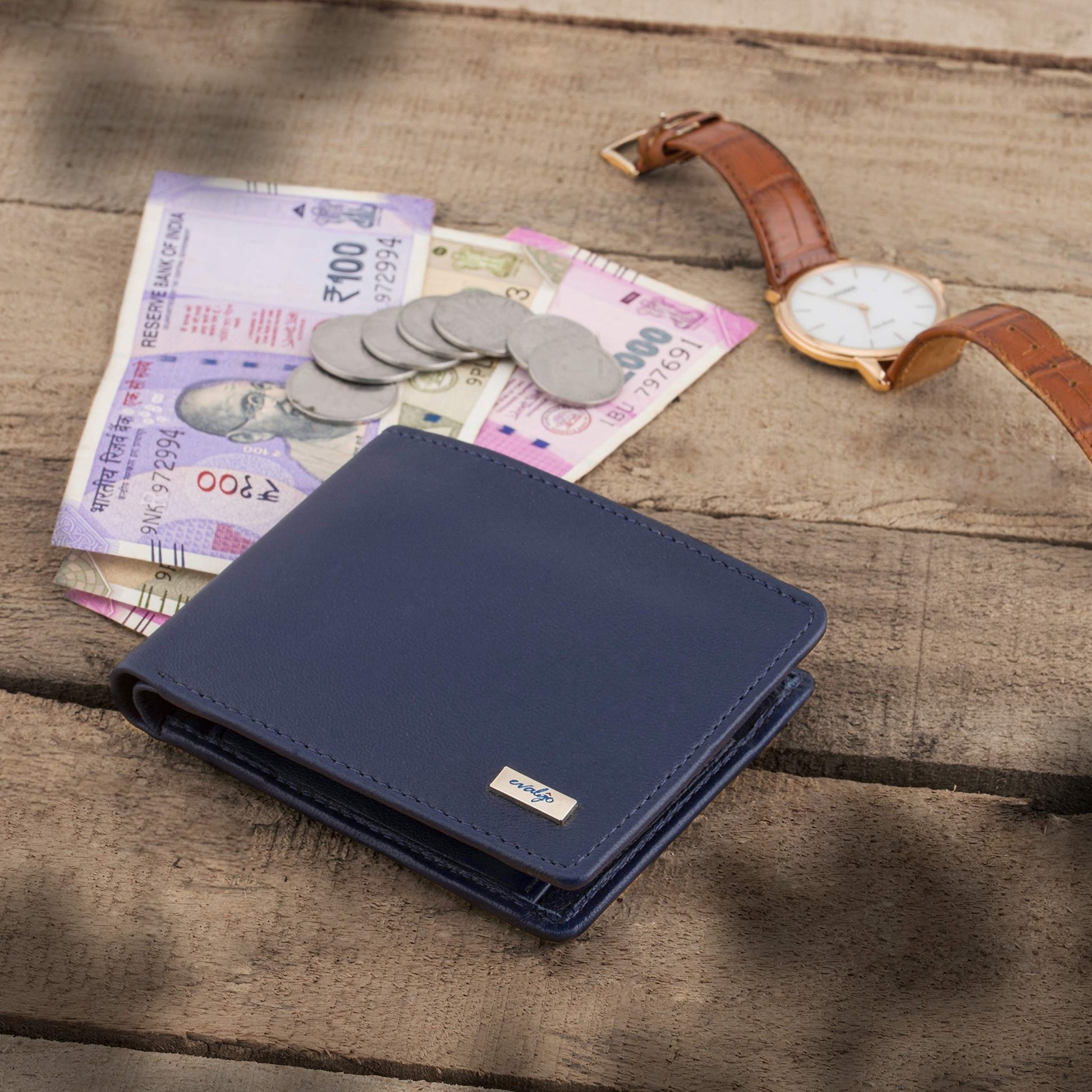 evalgo® Men's Wallet, Genuine Leather Premium Soft Quality with Card Holders and Coin Pocket - evalgo®