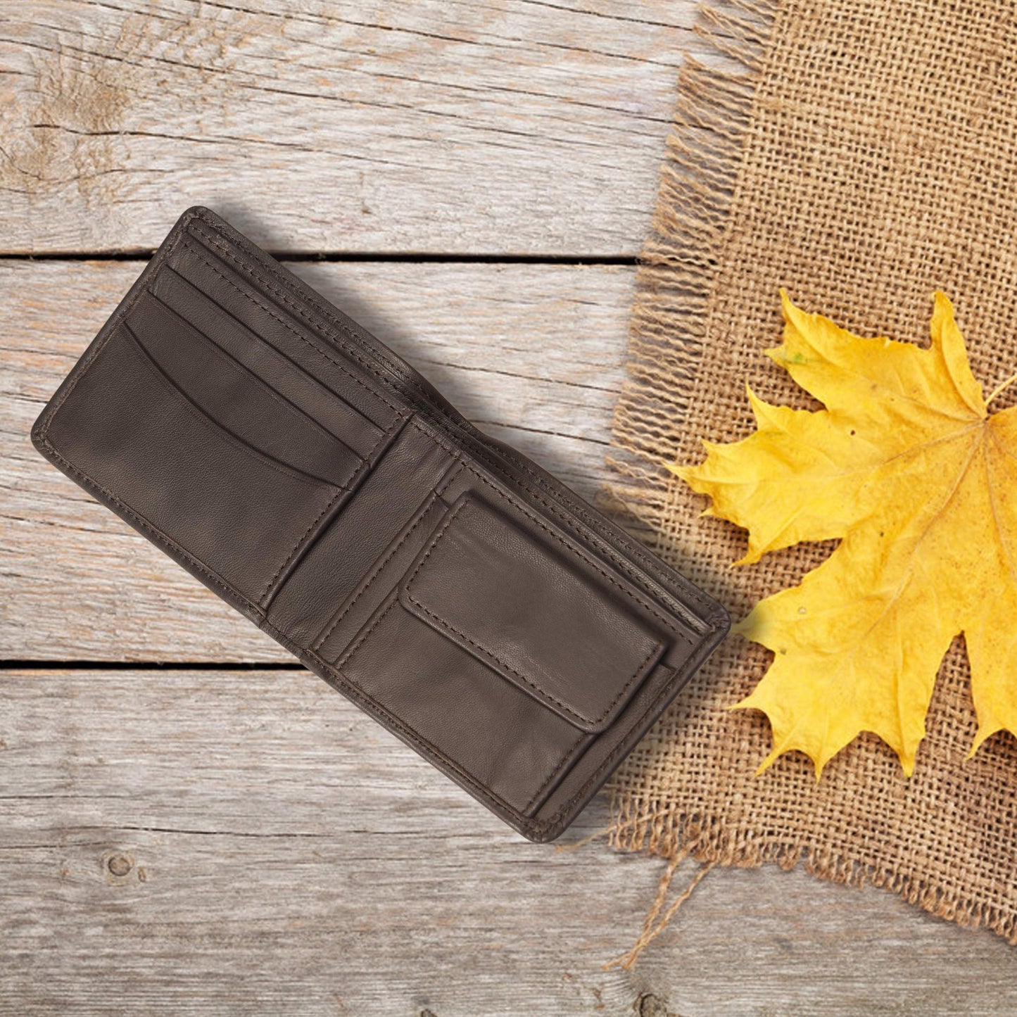 evalgo® Men's Wallet, Genuine Leather Premium Soft Quality with Card Holders and Coin Pocket - evalgo®