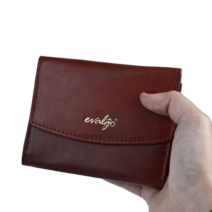 evalgo® Women's Wallet - Genuine Leather Premium Soft Quality, Slim and Minimalist Design - evalgo®