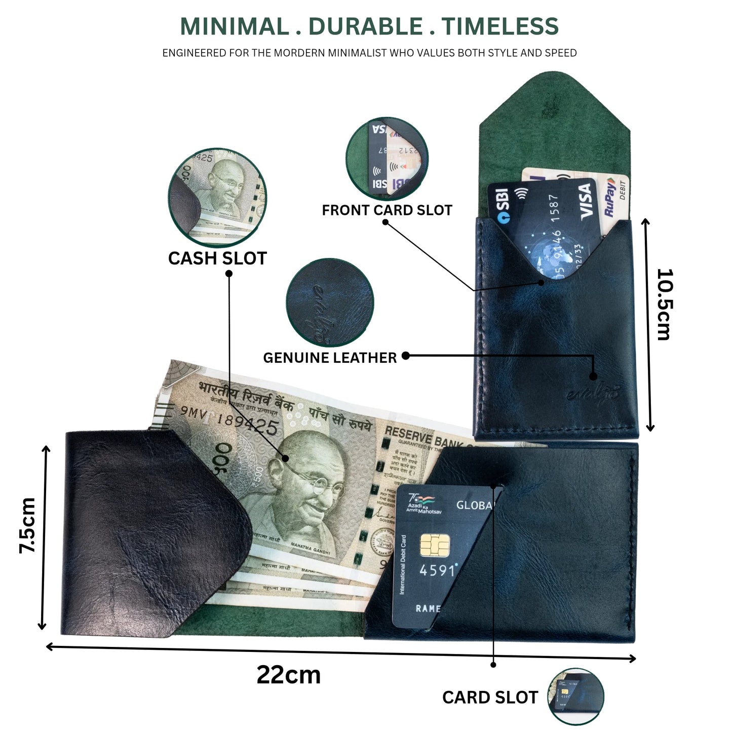 The evalgo® Fold — Slim Card & Cash Wallet - evalgo®